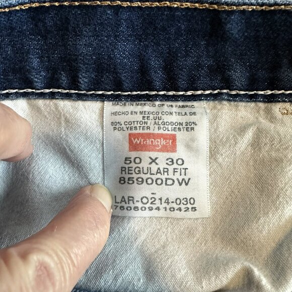 Men's Wrangler Jeans Size 50 X 30 Regular Fit Straight Leg - Picture 4 of 4